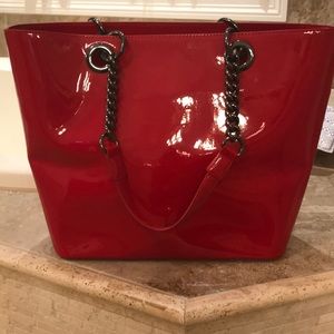 Red patent DKNY purse